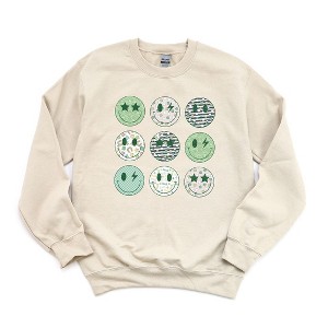 Simply Sage Market Women's Graphic Sweatshirt St. Patrick's Smiley Chart - 1 of 3