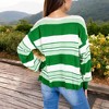 Anna-Kaci Women's Striped V-Neck Relaxed Knit Sweater - 4 of 4