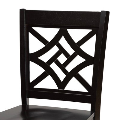 Nicolette Dark Brown Wood Contemporary Counter Stool Set