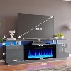 AMERLIFE Fireplace TV Stand, High Gloss LED Entertainment Center - 2 of 4