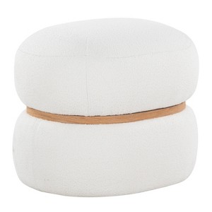 LumiSource Cinch Pouf Ottoman Natural Fabric - 1 of 4