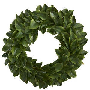 Nearly Natural 30” Magnolia Artificial Wreath - 1 of 4