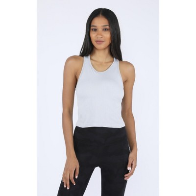 90 Degree By Reflex - Women's Ribbed Cropped Tank Top With Padded ...