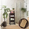 Casafield 3-Tier Floor Stand with Hanging Storage Baskets - Wood Tower Rack for Bathroom, Kitchen, Laundry, Living Room - 2 of 4