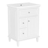 JUJABU 24" Bathroom Vanity with Ceramic Sink, 2 Drawers and  Adjustable Shelf - 2 of 4