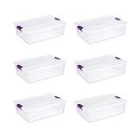 Sterilite 32 Quart Clear View Stacking Storage Tote Container with Latching Lid for Home & Office Organization and Storage Solution