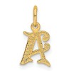 Black Bow Jewelry 14k Yellow Gold, Isabelle Collection, Mini Letter A Initial Charm - 3 of 4