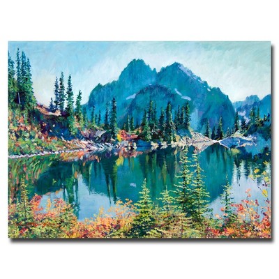 Trademark Fine Art -David Lloyd Glover 'Reflections on Gem Lake' Canvas Art