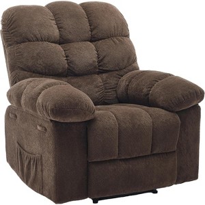 Coucheta 42'' Tall Manual Recliner Chair, Overstuffed Fabric Reclining Chair with Side Pocket, Sturdy Steel Frame Single Sofa for Living Room - 1 of 4