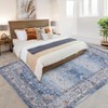 Machine Washable Area Rug Non Slip Rug Vintage Distressed Low Pile Foldable Rugs Ultra-Soft Stain Resistant Carpet for Bedroom Living Room - 4 of 4
