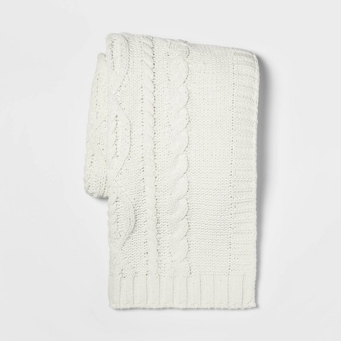 Cable Knit Chenille Throw Blanket - Threshold™ : Target