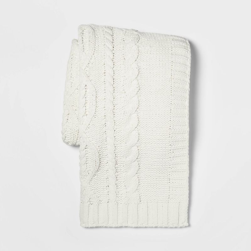 Cable Knit Chenille Throw Blanket - Threshold&#153;, 1 of 11