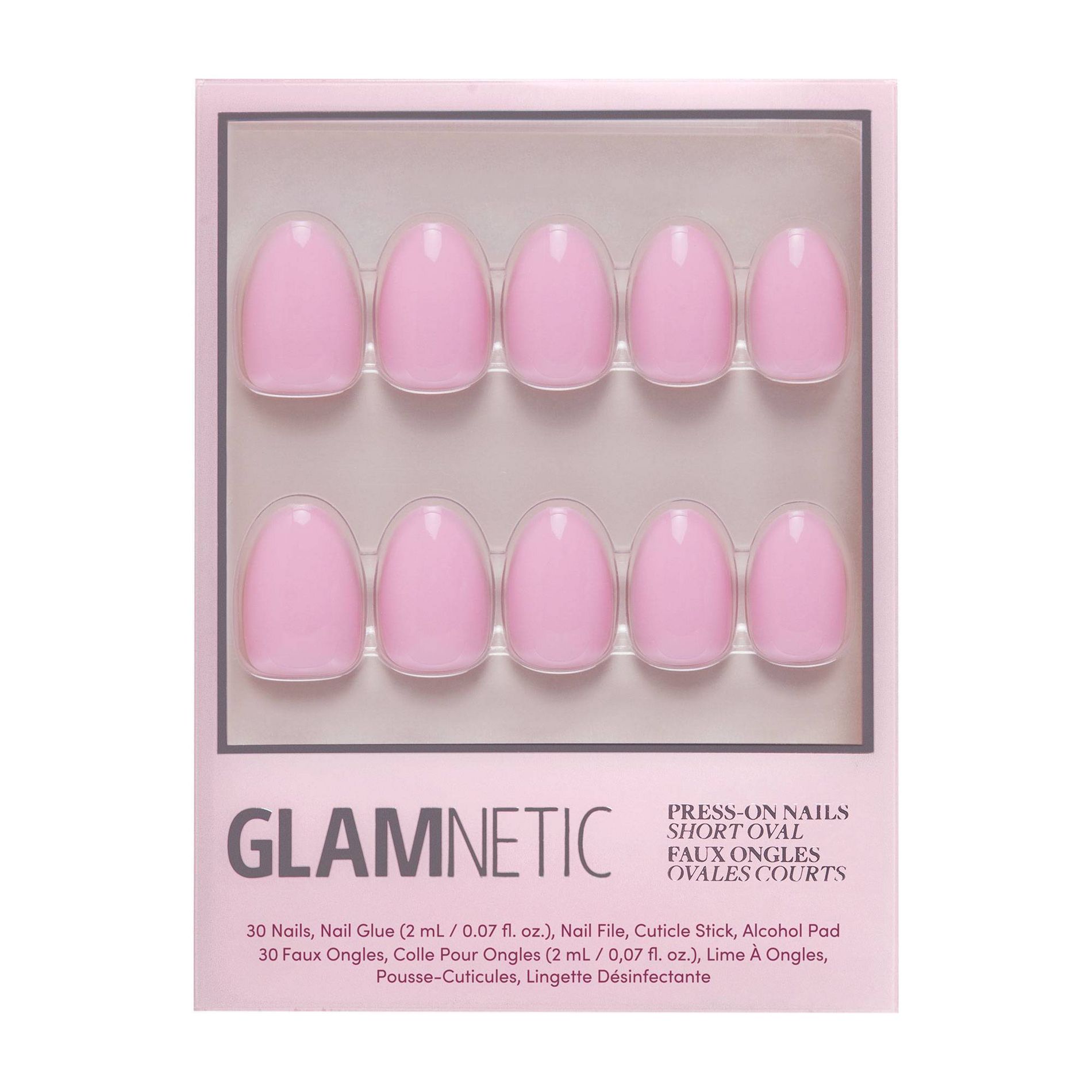 Glamnetic Fake Nails - Think Pink - 30ct - Ulta Beauty: Oval Shape, Gloss Finish, ABS Material