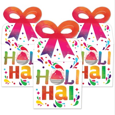 Multicolor Paper Festival of Colors Party Favor Boxes Set of 12