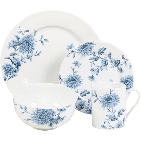 Ceramic Dinner Plates Microwave Oven and Dishwasher Safe Blue Modern Rustic  Dinnerware Kitchen Porcelain Serving Dishes