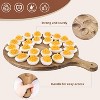 Wooden Deviled Egg Platter, 24-Hole Round Charcuterie Board Tray for Kitchen Countertop Serving - 4 of 4