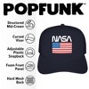 Nasa American Flag Worm Logo Foam Trucker Cap Navy - 2 of 4