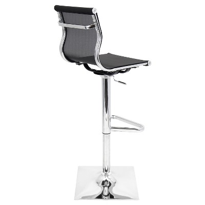 Mirage 33.25" Adjustable Swivel Metal Bar Stool in Matte Black
