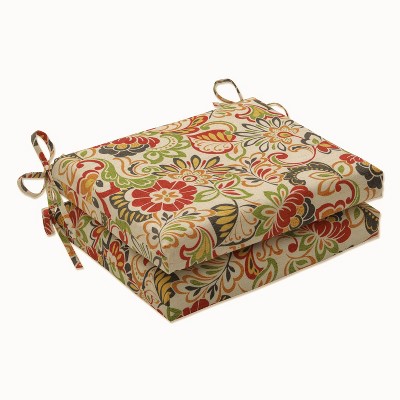Zoe Mallard 2pc Indoor/Outdoor Squared Corners Seat Cushion - Pillow Perfect