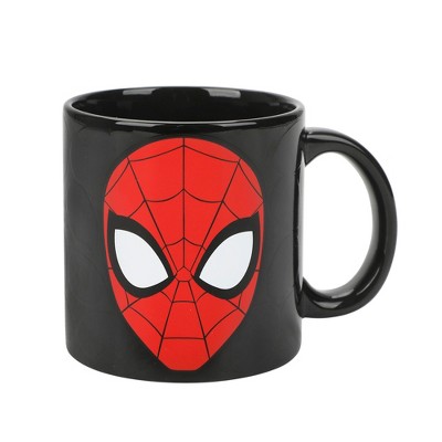 Spider-Man Mask 16 Oz Heat-Reactive Black Ceramic Mug