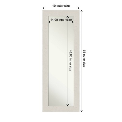 Rustic Plank White Woodgrain Full-Length Rectangular Mirror