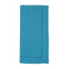 20" 12pk Polyester Hemstitch Border Dinner Napkins Blue - Saro Lifestyle: Cloth Table Napkins, Machine Washable - 2 of 4