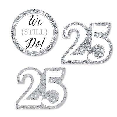 Big Dot of Happiness We Still Do - 25th Wedding Anniversary - DIY Shaped Party Cut-Outs - 24 Count