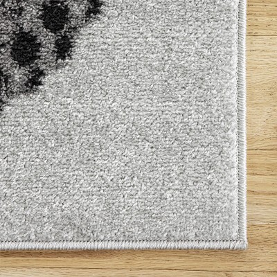 Gray Flat Woven Reversible Synthetic Rectangular Rug
