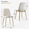 Armless Dining Chair Set Of 6 With Gold Metal Legs,Linen Dining Chair for Dining Room,Kitchen Chair,Farmhouse Funiture-Tanpinhause - 4 of 4