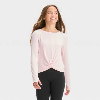 Girls' Long Sleeve Soft Rib T-Shirt - All In Motion™