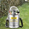 1 Gallon Stainless Steel Sprayer, 12" Wand & 3FT Reinforced Hose, Hand Pump Sprayer with Pressure Gauge, Safety Valve & Adjustable Nozzle, Silver - 2 of 4