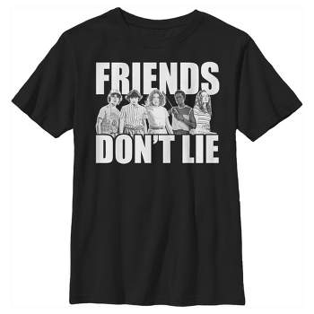 Girl's Stranger Things Friends Don't Lie Character Pose T-shirt - Black ...