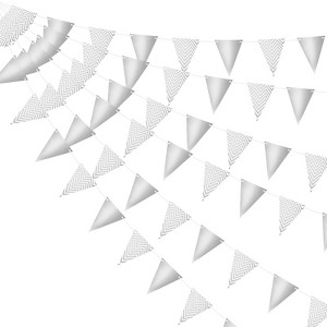 Unique Bargains Reusable Triangle Bunting Flags for Wedding Party Decorations 10 Pcs - 1 of 4