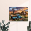 1 Piece Canvas Painting with Wood Frame, Ready to Hang, Rustic Blue Truck and Barn Wall Art - Wood Fiberboard Canvas Painting - Waterproof Frame - 3 of 4