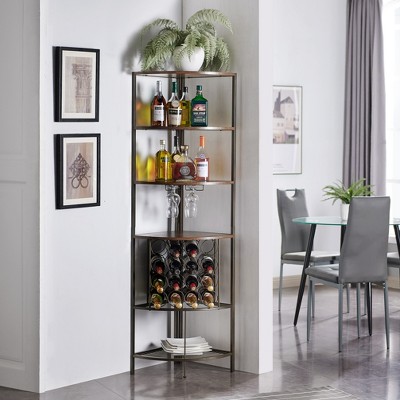 Kings Brand Furniture Walker Corner Wine Rack