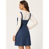 Allegra K Women's Faux Suede Button Decor A-Line Mini Overall Dress - 3 of 4