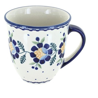 Blue Rose Polish Pottery Sunflower Breakfast Mug