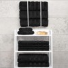BRINJOY Luxury 4-Piece Bath Towel Set, 600 GSM 100% Cotton Hammam Bath Towels, 27x54 Inch Oversized Bathroom Shower Towels, Black - 3 of 4