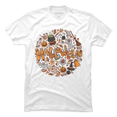 Men's Design By Humans happy halloween greeting holiday illustration By ghinan T-Shirt