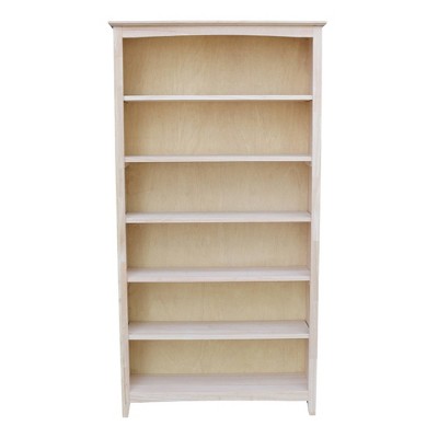 Elegant Parawood 72" Adjustable Solid Wood Shaker Bookcase - Brown