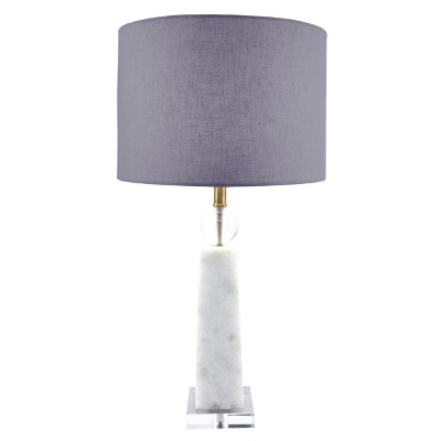 nuLOOM Hamilton Marble 23" Table Lamp Lighting - Marble 23" H x 12" W x 12" D