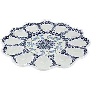 Blue Rose Polish Pottery T140 Manufaktura Egg Plate - 1 of 1