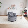 Dolonm 360° Swivel Accent Chair: Plush Corduroy, 400lb Capacity, Reversible Cushions & 4 Pillows for Living Room - 3 of 4