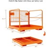 36"x36" Forklift Safety Cage, Foldable Work Platform, 1200 lbs, Man Basket w/ Chain & Safety Lock, 1-3 Person Aerial Lift Attachment - 3 of 4