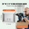 VEVOR BBQ Access Door, 20W x 14H Inch Single Outdoor Kitchen Door, Stainless Steel Flush Mount Door, Wall Vertical Door with Handle and vents, Silver - 3 of 4
