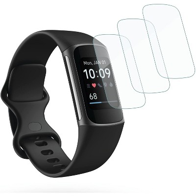 Wasserstein Screen Protector for Fitbit Charge 5 - Full-Screen Protection for your Fitbit Device (3 Pack, Transparent)