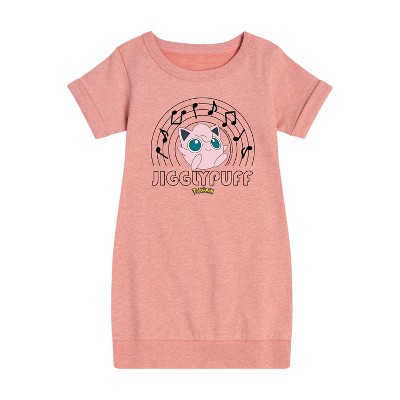 - Pokémon - Jiggypuff Music Notes Graphic Short Sleeve Fleece Dress