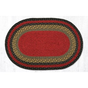 Earth Rugs Burgundy/ Olive/ Charcoal Oval Braided Jute Rug – Rustic Handcrafted Farmhouse Accent for Kitchen, Entryway & Living Room - 1 of 2