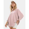 EXLURA Summer 3/4 Length Sleeve Womens Tops Casual Loose V Neck Tunic Tops Oversize T Shirts Solid Basic Tees Blouses 2025 - 4 of 4