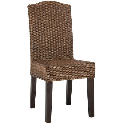 Odette High Back Brown Rattan Dining Chair Set